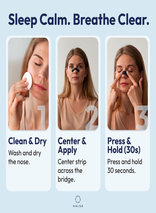 Halsa Nasal Breathing Strips – 30 Count Extra Strength Nose Strips for Snoring, Sleep & Better Airflow – Strong Adhesion, Sweat Resistant, All-Day Comfort - Image 5